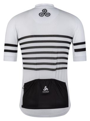 Odlo Perf Bretagne Kurzarmtrikot Schwarz / Weiß