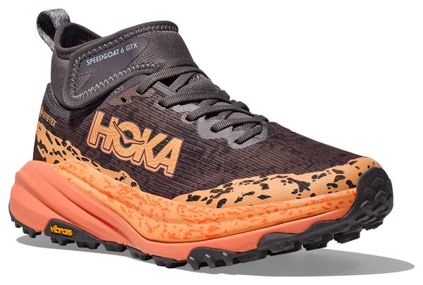 Hoka Speedgoat 6 Mid GTX Trailrunning-Schuhe Violett/Koralle Damen