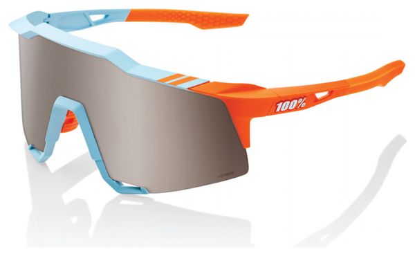 100% Speedcraft Blue Orange Goggles - HiPer Silver Mirror Lens