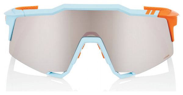 100% Speedcraft Blue Orange Goggles - HiPer Silver Mirror Lens