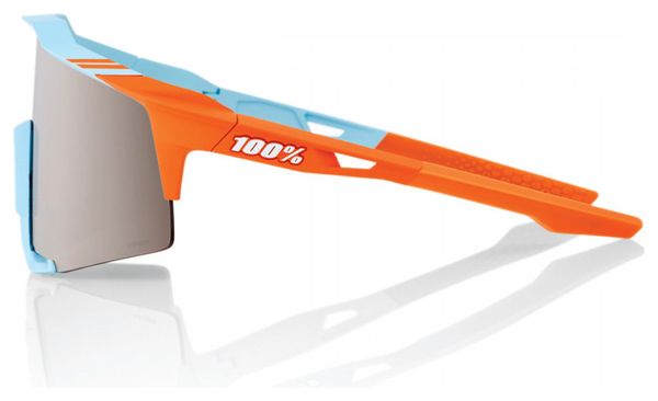 100% Speedcraft Blue Orange Goggles - HiPer Silver Mirror Lens