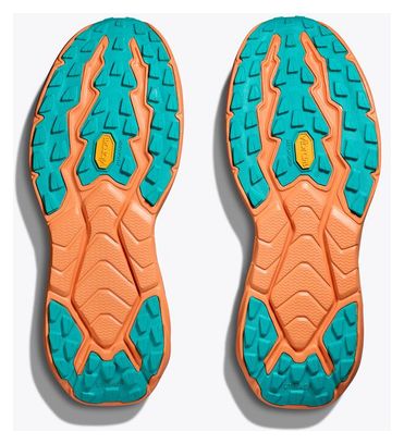 Hoka Zinal Green Orange Trail Running Shoes