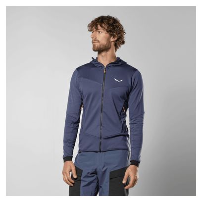 Forro polar de hombre Salewa Sella Crevasse Hoodie Azul