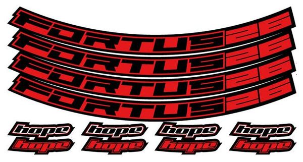 Hope Fortus 26 Red Wheel Stickers