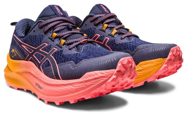Asics Trabuco Max 2 Blue Pink Women's Trail Running Shoes