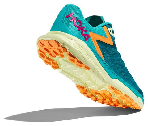 Women's Hoka Zinal Blue Yellow Trail Running Shoes