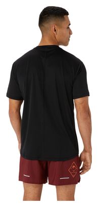 Asics Men's Fujitrail Logo Black Yellow Short-Sleeve Jersey