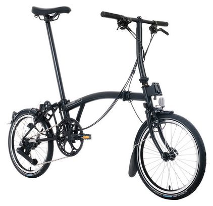 Brompton C-Line vouwfiets met 12 versnellingen, laag stuur, zwart