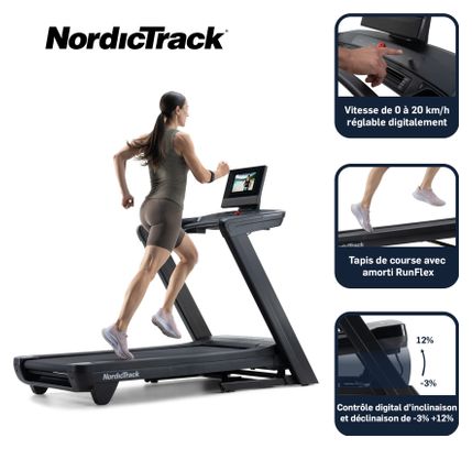 Tapis de course Commercial 1250 / Inclinaison -3% / +12