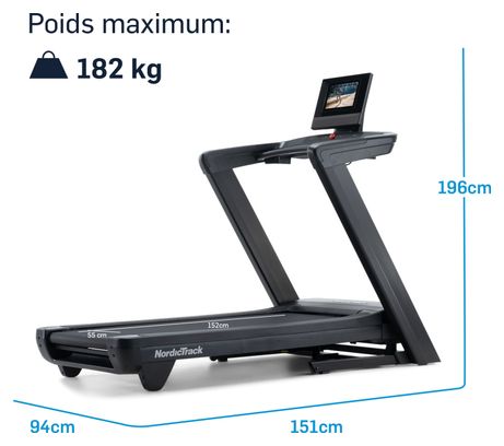 Tapis de course Commercial 1250 / Inclinaison -3% / +12