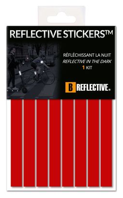 B REFLECTIVE 3M® LINES  Kit de Bandes Réfléchissantes  Multi Support : Vélo  Gyroroue et autres EDPM  3M Technology™  1x15cm  Rouge Rubis