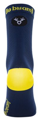 Ein Paar LeBram Roselend Socken Blau / Gelb