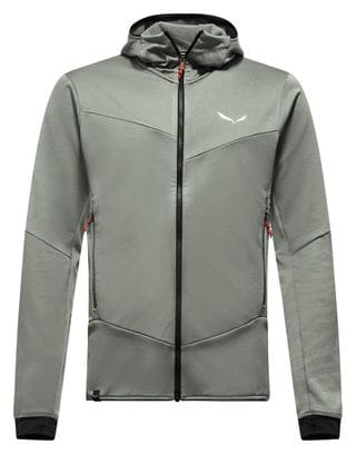 Forro polar de hombre Salewa Sella Crevasse Hoodie Gris