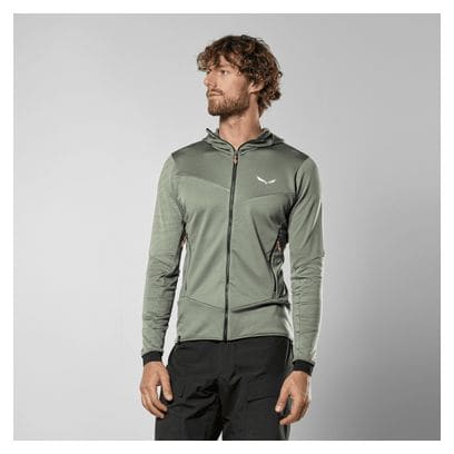 Forro polar de hombre Salewa Sella Crevasse Hoodie Gris