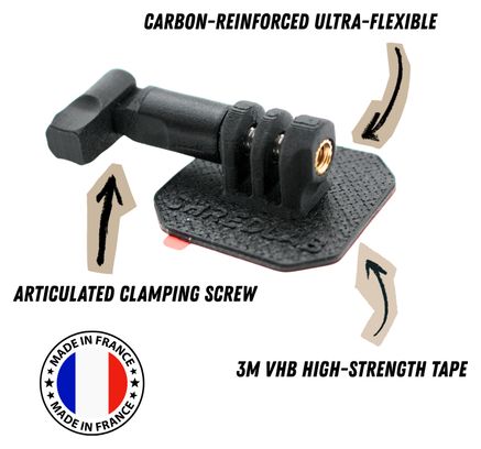 Fixation adhésive flexible pour caméra embarquée - Gopro  Insta360  DJI  Akaso...