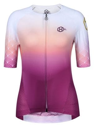 Maillot a vélo au manches courtes pour femmes rose 8andCounting