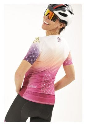 Maillot a vélo au manches courtes pour femmes rose 8andCounting