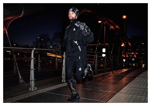 Lange Tights Odlo Zeroweight Warm Reflective Schwarz