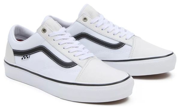 Vans Skate Old Skool Lederschuhe Weiß/Weiß