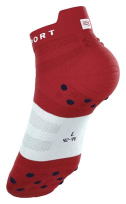 Chaussettes Compressport Pro Racing V4.0 Ultralight Run Low Rouge/Blanc