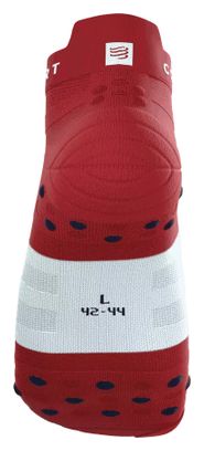 Chaussettes Compressport Pro Racing V4.0 Ultralight Run Low Rouge/Blanc