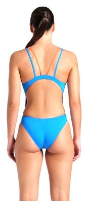 Maillot de bain Arena Multi Solid Tech Back Bleu/Corail Femme