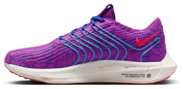 Chaussures de Running Nike Pegasus Turbo Flyknit Next Nature Femme Violet Orange