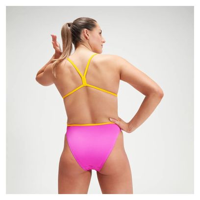 Women's 1-piece Speedo Eco + Solid VBack Swimsuit Pink/Mango