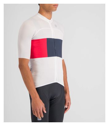 Sportful Snap Short Sleeve Jersey White/Blue/Red