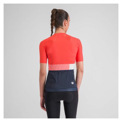 Maglia Sportful Snap a manica corta da donna Corallo/Blu
