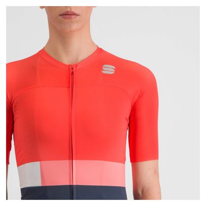 Maglia Sportful Snap a manica corta da donna Corallo/Blu
