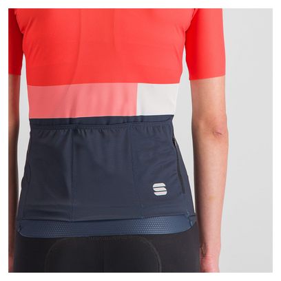 Sportful Snap Women's Short Sleeve Jersey Coral/Blue