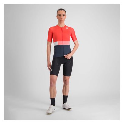 Maglia Sportful Snap a manica corta da donna Corallo/Blu