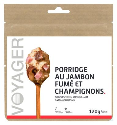 Lyophilisierte Mahlzeit Voyager Porridge mit Räucherschinken und Pilzen 120g