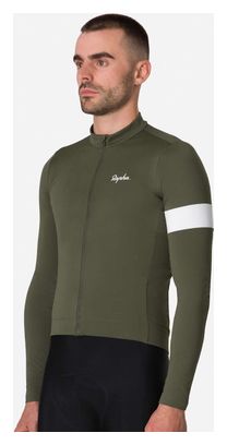 Rapha Core Thermal Langarm-Trikot für Herren, grün/weiß