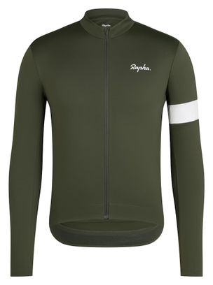 Rapha Core Thermal Langarm-Trikot für Herren, grün/weiß