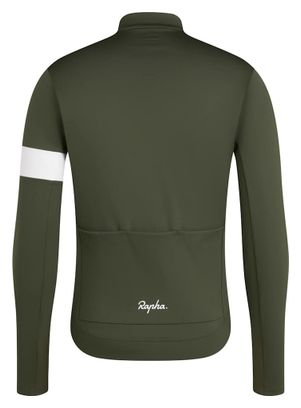 Rapha Core Thermal Langarm-Trikot für Herren, grün/weiß