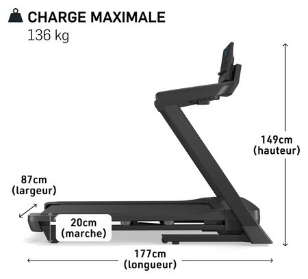 Tapis de course T Series 7 Pliable / Pente +10% / 16 km/h