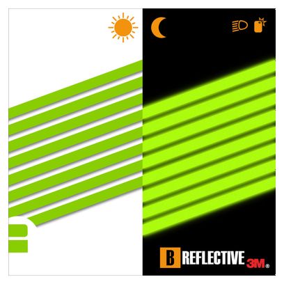 B REFLECTIVE 3M® LINES  Kit de Bandes Réfléchissantes  Multi Support : Vélo  Gyroroue et autres EDPM  3M Technology™  1x15cm  Vert