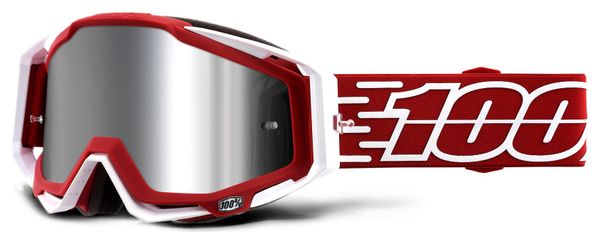 100% Racecraft Plus (+) Gustavia Red Mask / Silver Mirror Screen