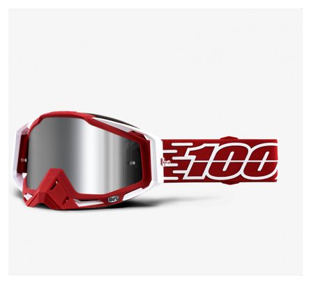 100% Racecraft Plus (+) Gustavia Red Mask / Silver Mirror Screen