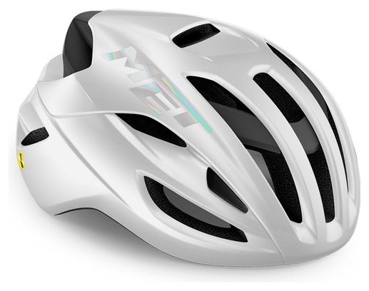 Casco Met Rivale Mips Negro Blanco Holográfico Brillante