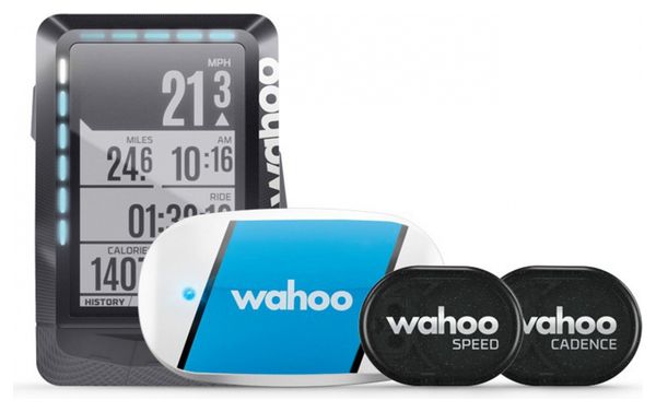 WAHOO FITNESS GPS Computer ELEMNT Pack Sensore di cadenza + Sensore HRM