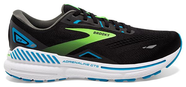Chaussures Running Brooks Adrenaline GTS 23 Large Noir Vert Bleu Homme