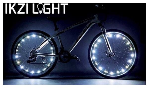 IKZI Lumière de roue lumineuse Spinning light 20 led batterie rouge