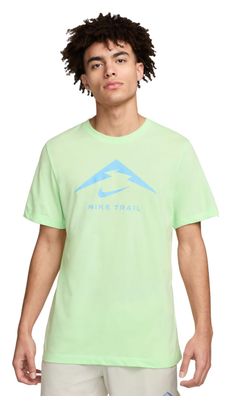 Nike Dri-Fit Trail Logo Short Sleeve Jersey Groen Blauw Heren