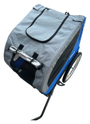 Remorque pour chien Premium pliable – Bleue – Imperméable – Jusqu'à 30 kg