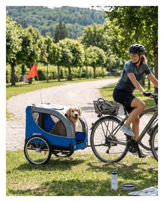 Remorque pour chien Premium pliable – Bleue – Imperméable – Jusqu'à 30 kg