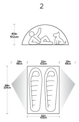 Tenda per 2 persone Big Agnès Sarvis VST 2 Grigio/Verde