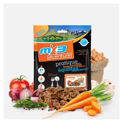 MX3 Gefriergetrocknetes Essen mit Rindfleisch Bourguignon und Nudeln 140 g